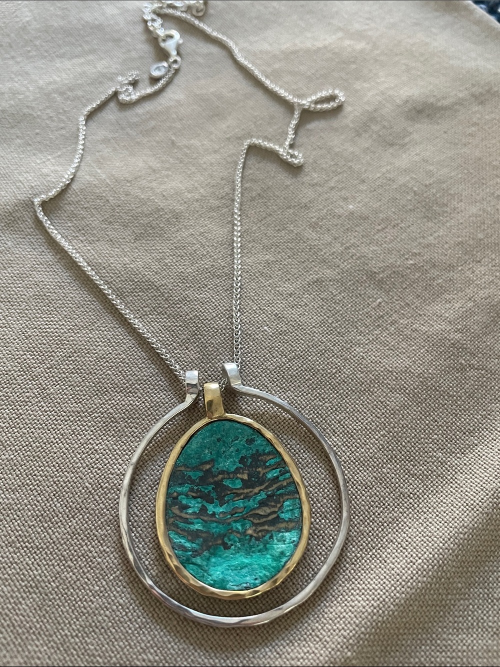 SILPADA sterling and brass necklace